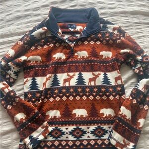 Place Kids' Winter Animal Print Sweater - Navy and Rust